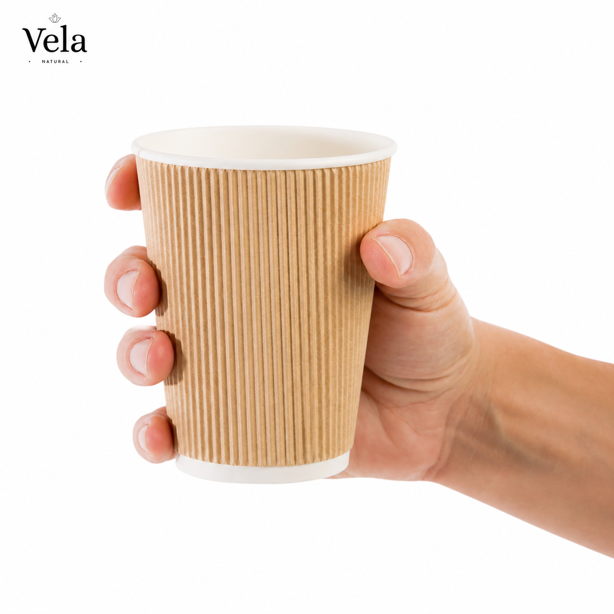 c1f3dd98-68cc-43af-8b5e-61e2247c696e 12oz (340ml) Kraft Ripple Recyclable Coffee Cups - Image 1