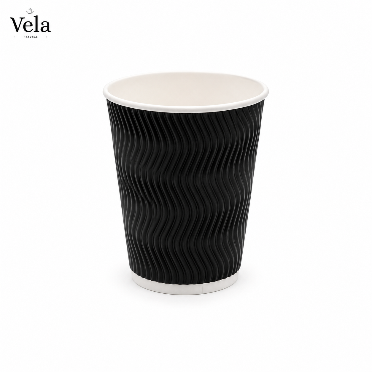 ceb10cbe-39c6-467a-a3f5-432fdc3e46b2 12oz (340ml) Black Ripple Coffee Cups - Large - Image 1