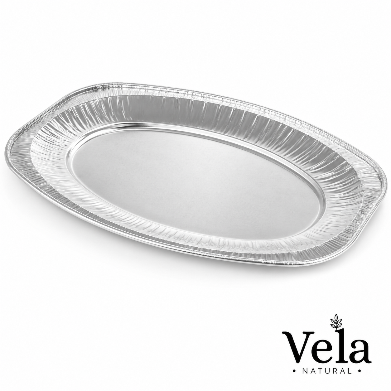 d5e55f44-21ee-474c-bade-2d93206cd16b Medium 35cm Oval Foil Platters Silver - Image 1
