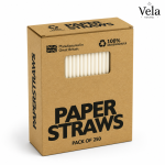 White Paper Drinking Straws (250 pcs)